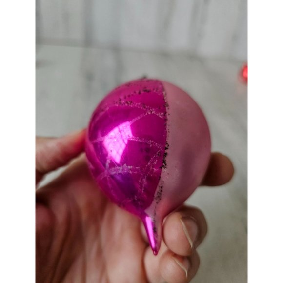 Antique Poland Bell teardrop pink fantasia ornament glass mercury Xmas tree - Picture 9 of 9